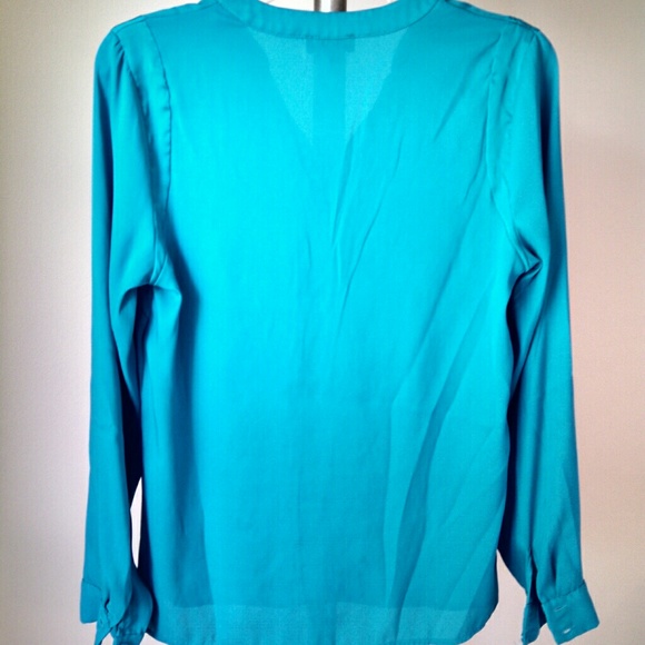 REPOSH The Limited Teal Sheer Blouse - Picture 3 of 3